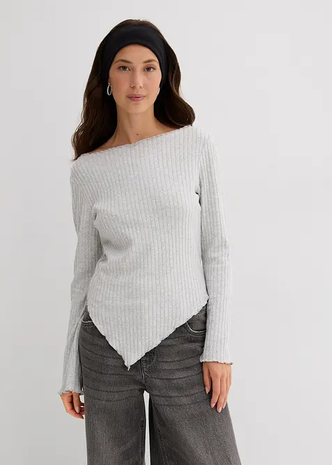 Geribd shirt in een zachte viscosemix, bonprix