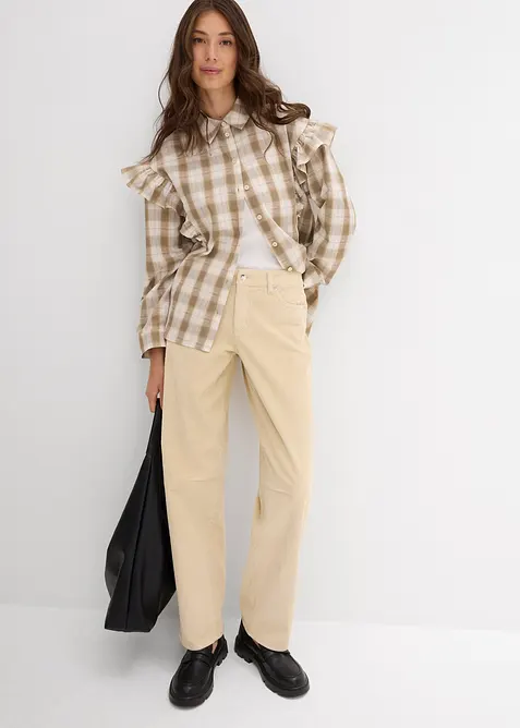 Corduroy barrel broek, mid waist, bonprix