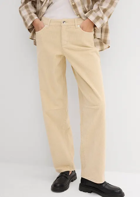 Corduroy barrel broek, mid waist, bonprix