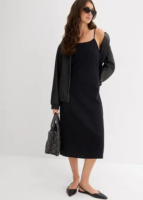 Flanellen jurk met bandjes van puur katoen, bonprix