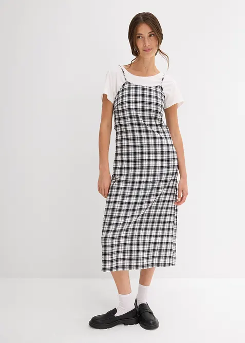 Flanellen jurk met bandjes van puur katoen, bonprix