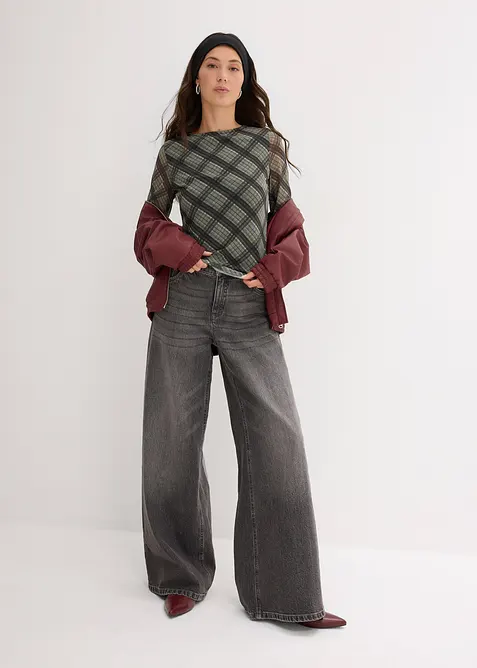 Longsleeve van fijne mesh, bonprix