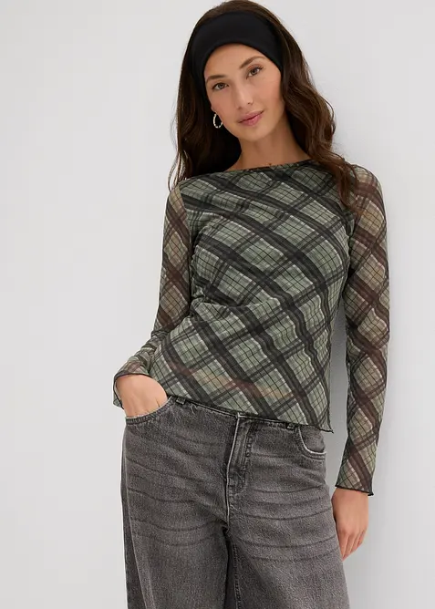 Longsleeve van fijne mesh, bonprix