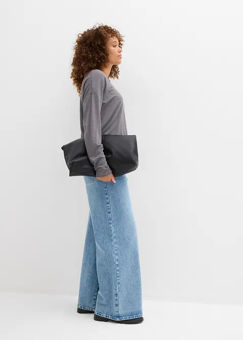 Top en longsleeve  van jersey (2-dlg. set), bonprix