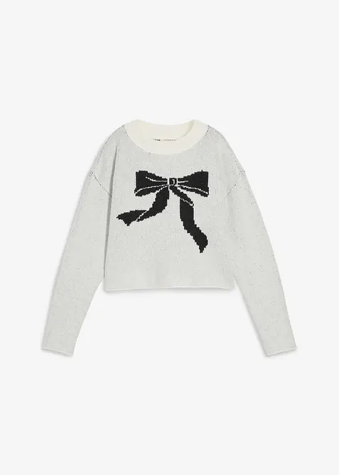 Fijngebreide trui met een strik, bonprix