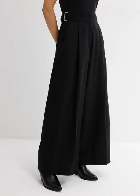 Broek in een viscosemix met gespen aan de zijkanten, bonprix