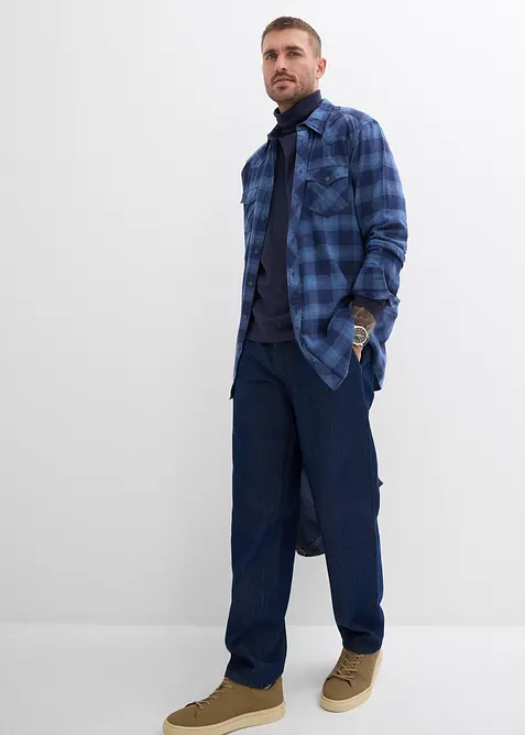 Loose fit jeans met bandplooien, straight, bonprix