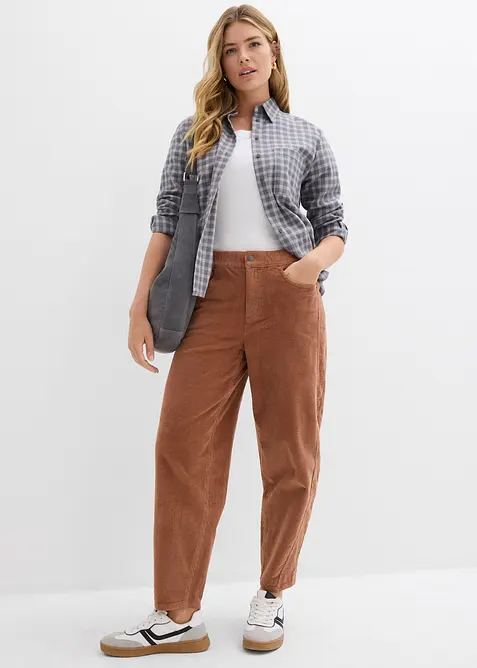 Corduroy broek in barrel model, bonprix
