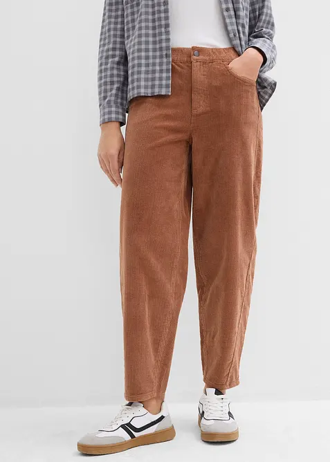 Corduroy broek in barrel model, bonprix