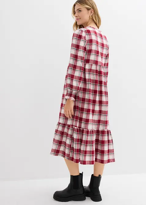 Midi jurk van flanel, bonprix