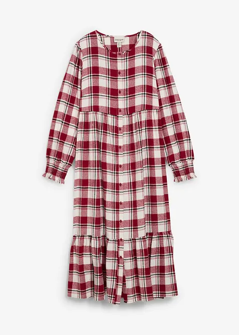 Midi jurk van flanel, bonprix