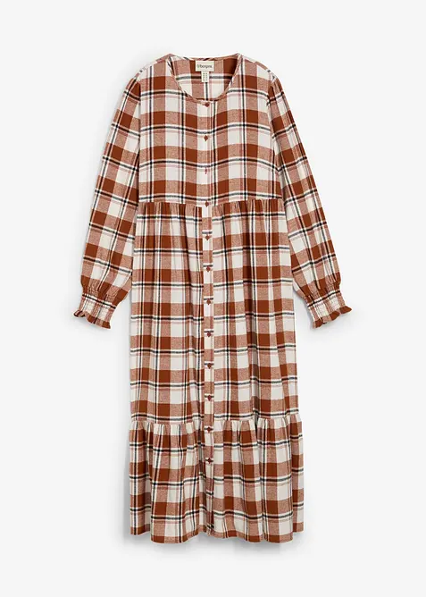 Midi jurk van flanel, bonprix