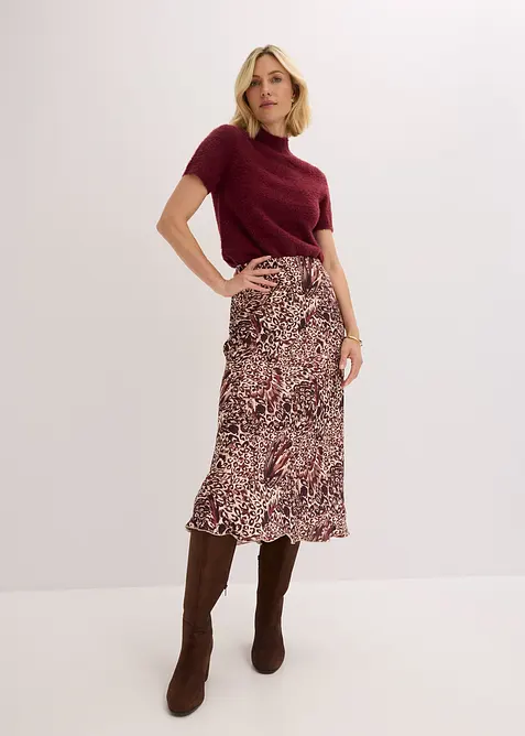 Satijnen rok met structuur, bonprix