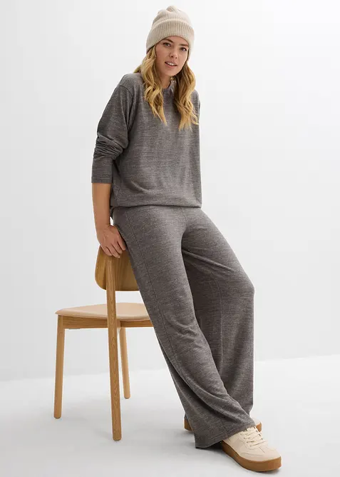 Palazzo broek in een gebreide look, bonprix