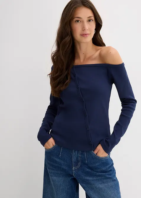 Geribde longsleeve, bonprix