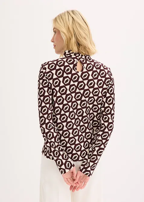 Shirt met opstaande kraag en structuur, bonprix