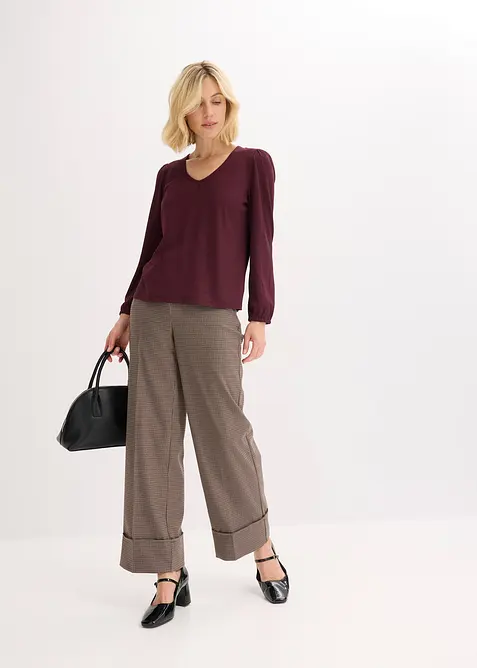 Gestructureerd shirt met afneembare strik, bonprix