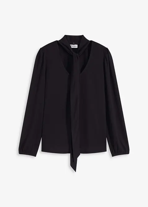 Gestructureerd shirt met afneembare strik, bonprix