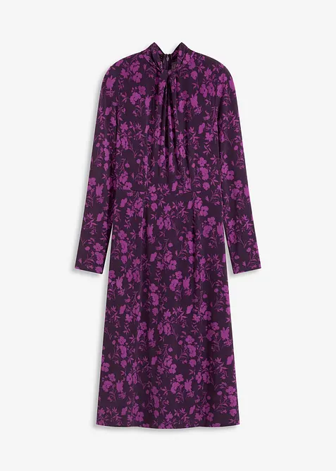 Midi jurk met opstaande kraag, bonprix