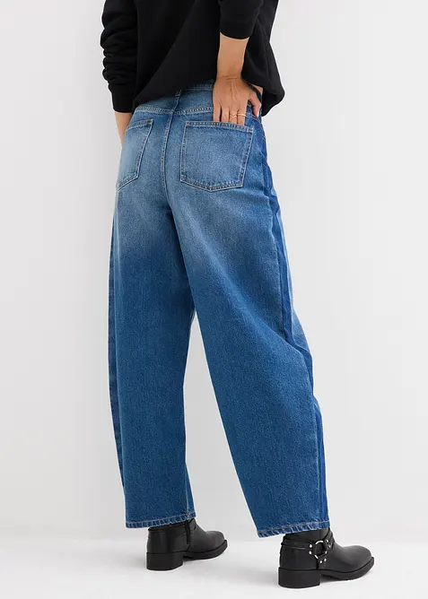 Barrel jeans high waist, cropped, bonprix