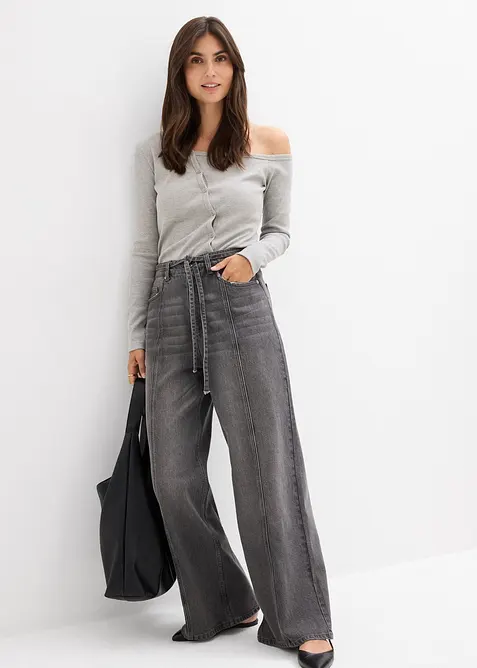 Wide leg jeans high waist, bonprix