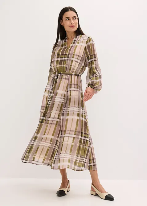 Chiffonjurk met een riem, bonprix