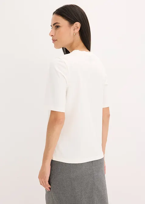 Shirt met halflange mouwen, pailletten en print, bonprix