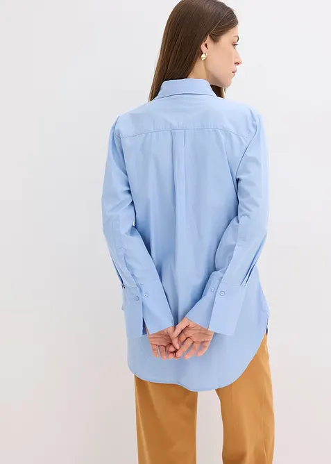 Blouse met strik van katoen, bonprix