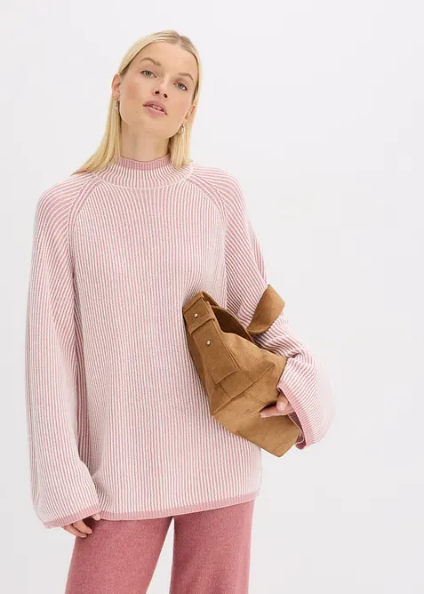 Oversized trui met opstaande kraag, bonprix