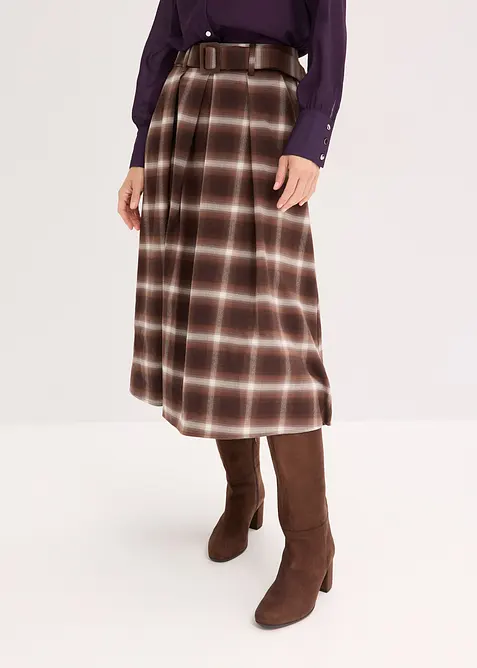 Plooirok met riem (2-dlg. set), bonprix