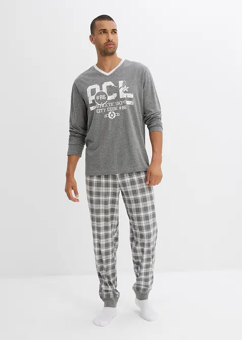 Pyjama met lange mouwen in een katoenmix, bonprix