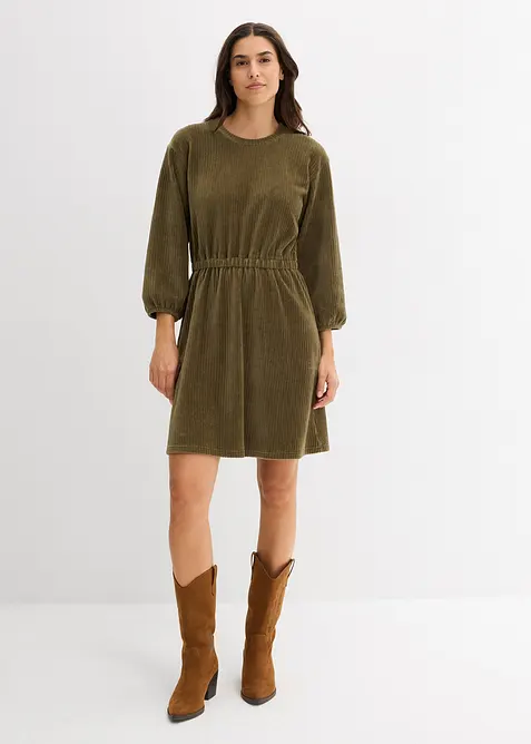Jurk van jersey corduroy, bonprix