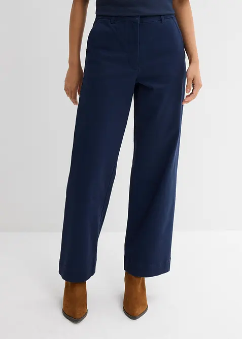 Wijde 7/8 broek van elastisch biologisch katoenmix, bonprix