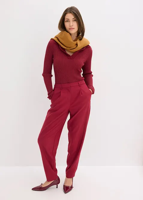 Fijn gebreide trui met decoratieve kraag, bonprix