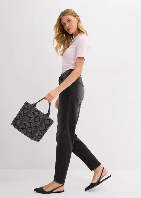 Barrel jeans mid waist, bonprix