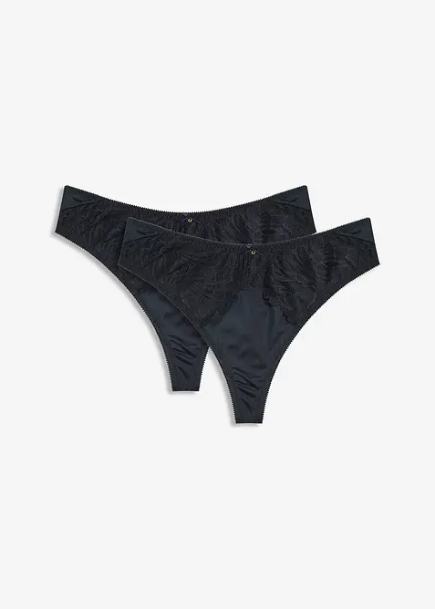 Maxi string met glanzend materiaal (set van 2), bonprix