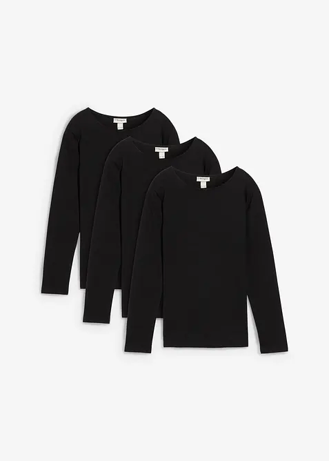 Meisjes longsleeve van katoen (set van 3), bonprix
