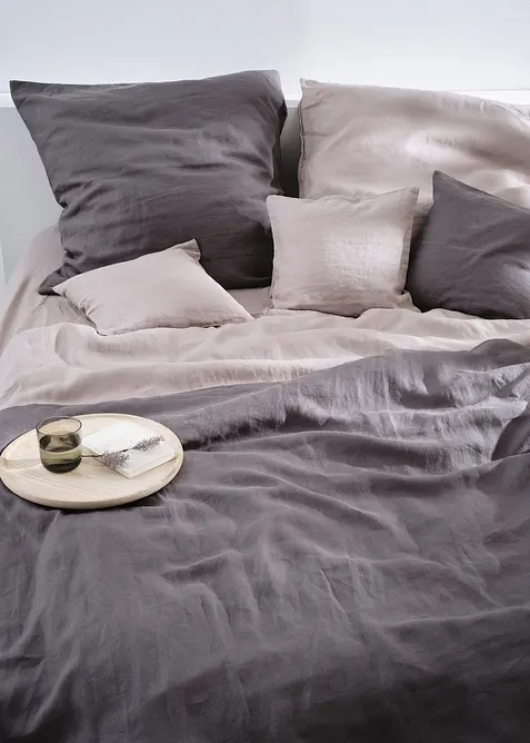 Veelzijdige linnen plaid van hooge kwaliteit, bonprix