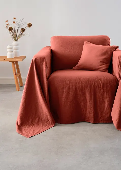 Veelzijdige linnen plaid van hooge kwaliteit, bonprix