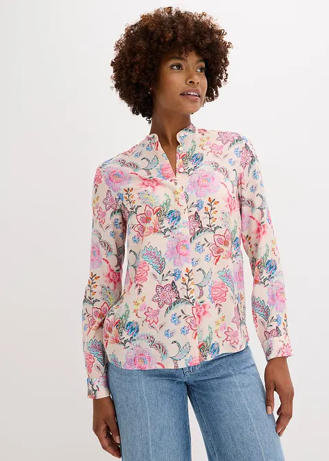 Blouse met een bloemmotief, bonprix