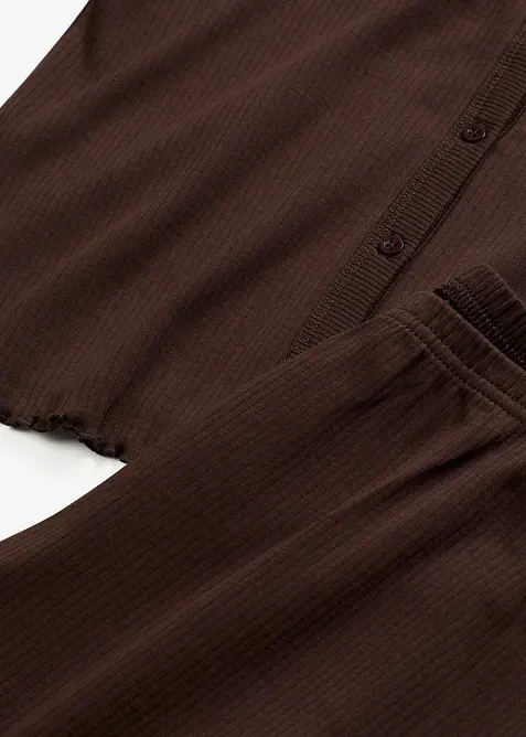 Geribde pyjama met knoopsluiting, bonprix