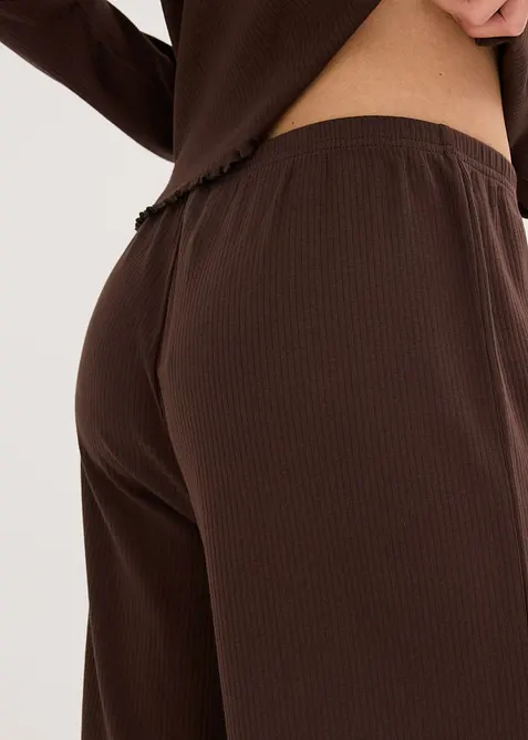 Geribde pyjama met knoopsluiting, bonprix