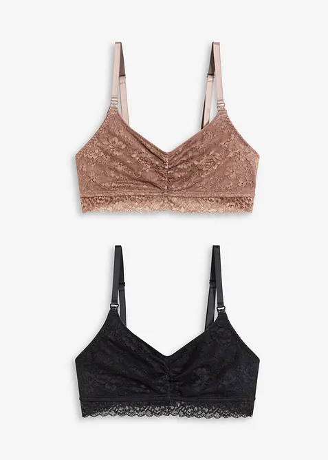 Voedingsbh met kant zonder beugels (set van 2), bonprix
