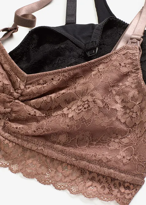 Voedingsbh met kant zonder beugels (set van 2), bonprix