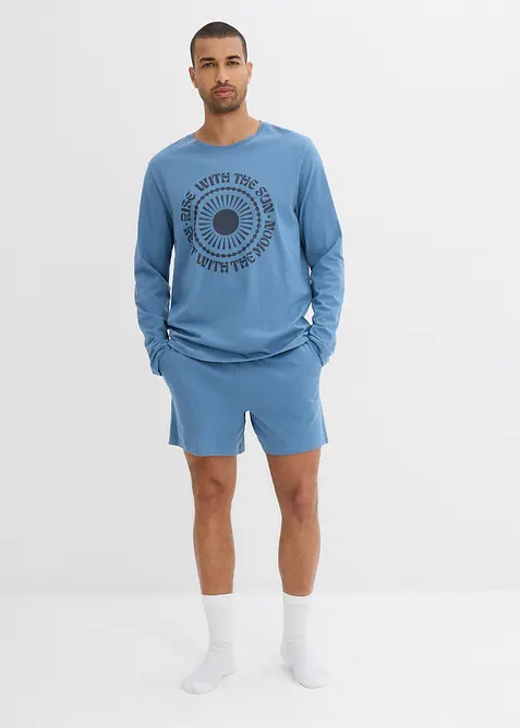 Shortama met lange mouwen van biologisch katoen, bonprix