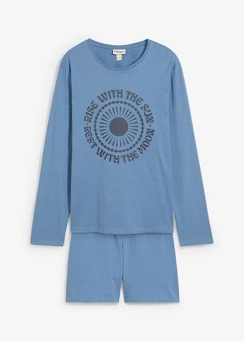 Shortama met lange mouwen van biologisch katoen, bonprix