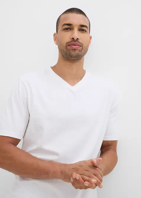 Pyjama van puur biologisch katoen met korte mouwen (3-dlg. set), bonprix