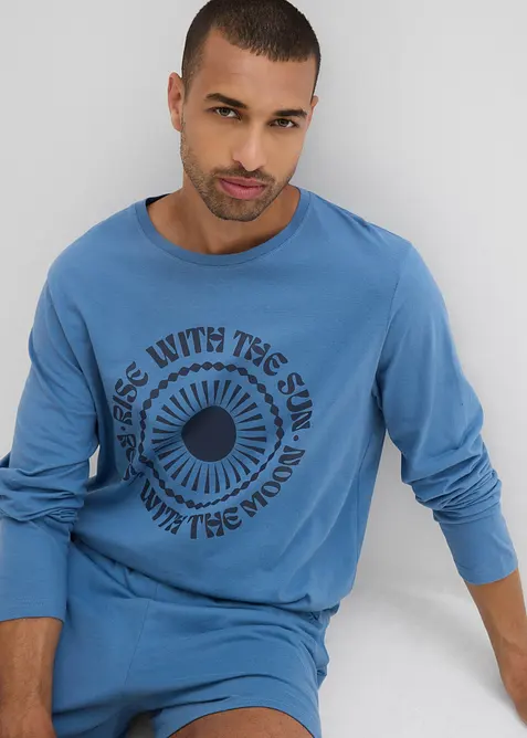 Shortama met lange mouwen van biologisch katoen, bonprix