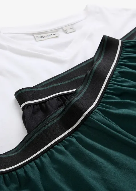 Pyjama van puur biologisch katoen met korte mouwen (3-dlg. set), bonprix