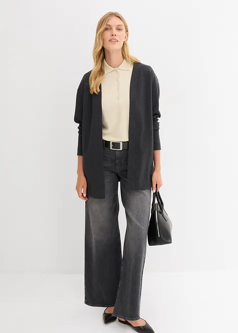 Lang sweatvest in een zachte katoenmix, bonprix